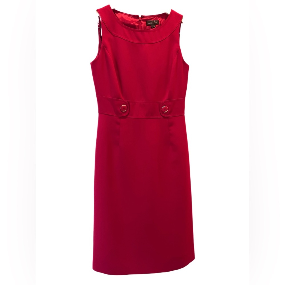 Tahari Sleeveless Dress - Cranberry/ Burgundy Red Size 4